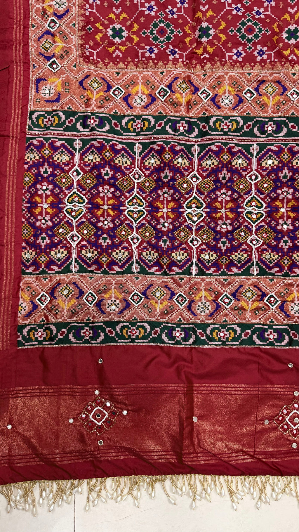 Handwork Woven Patola Dupatta – Maroon