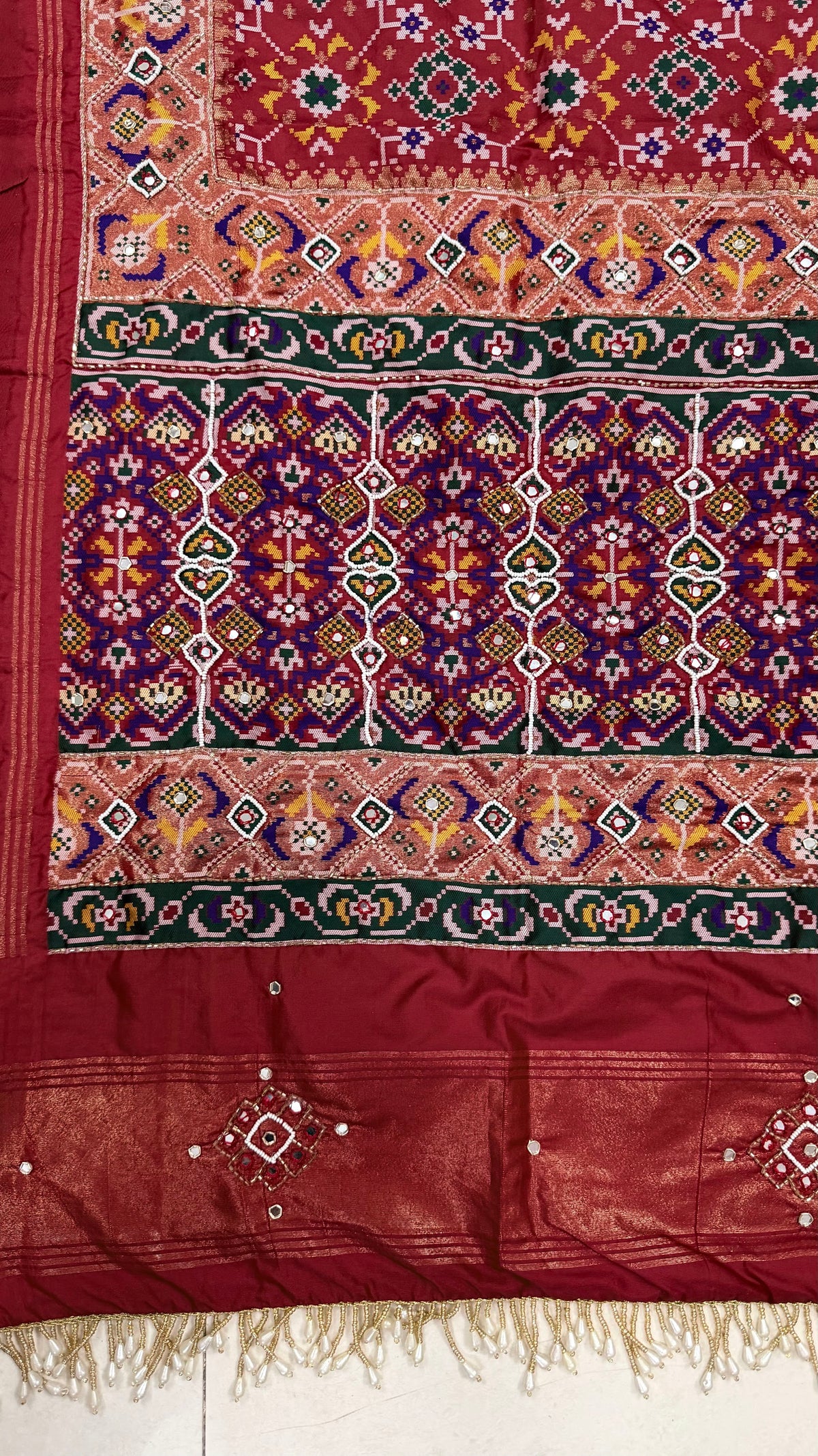 Handwork Woven Patola Dupatta – Maroon