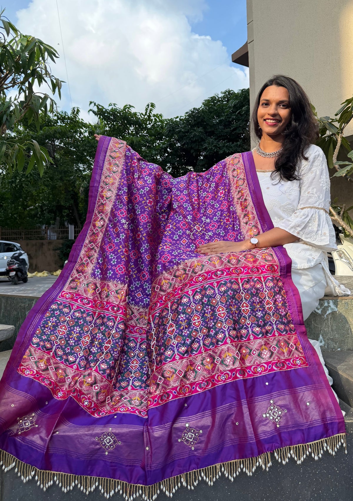 Handwork Woven Patola Dupatta – Purple