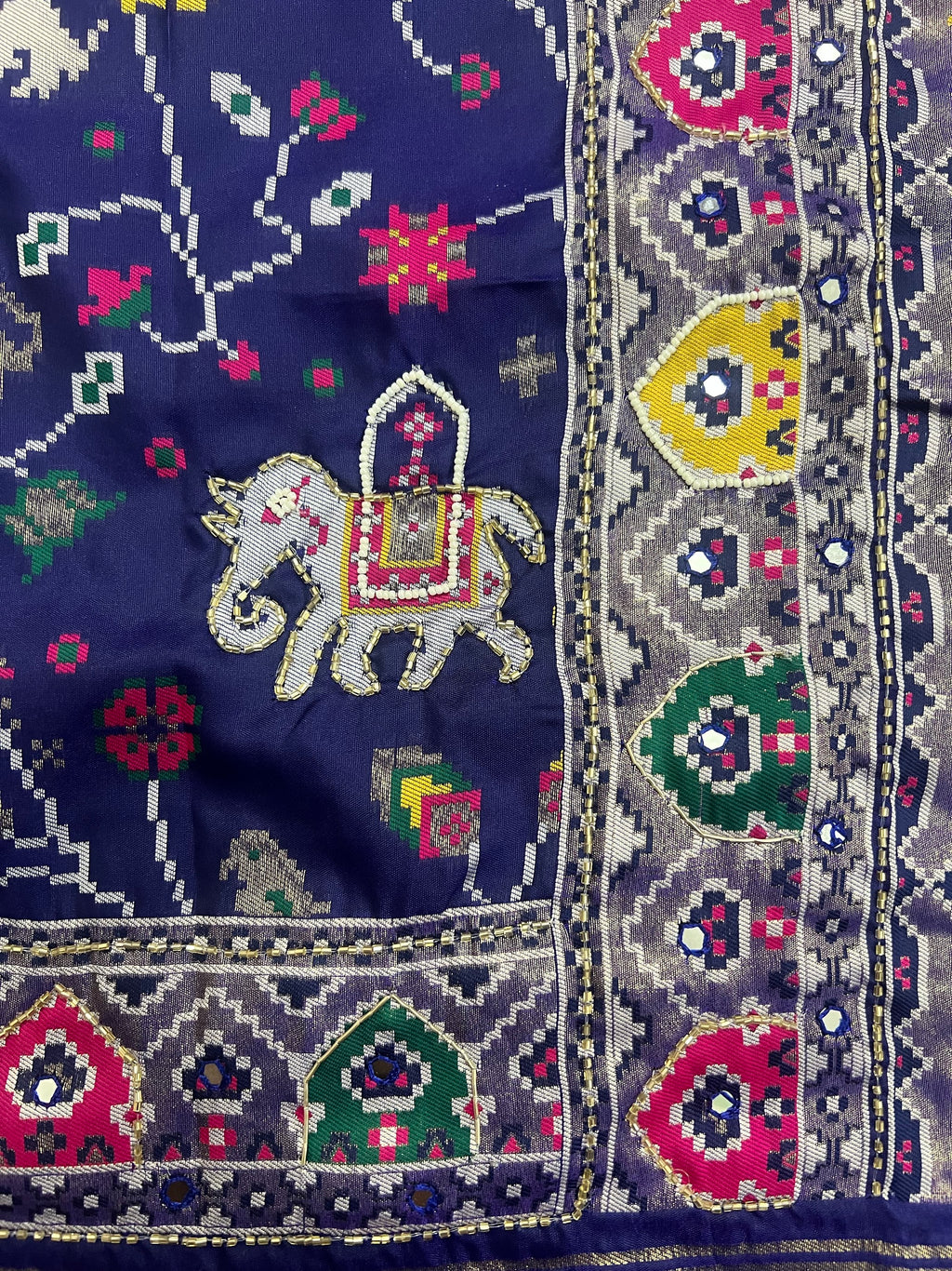 Jungle Design Handwork Patola Saree – Blue