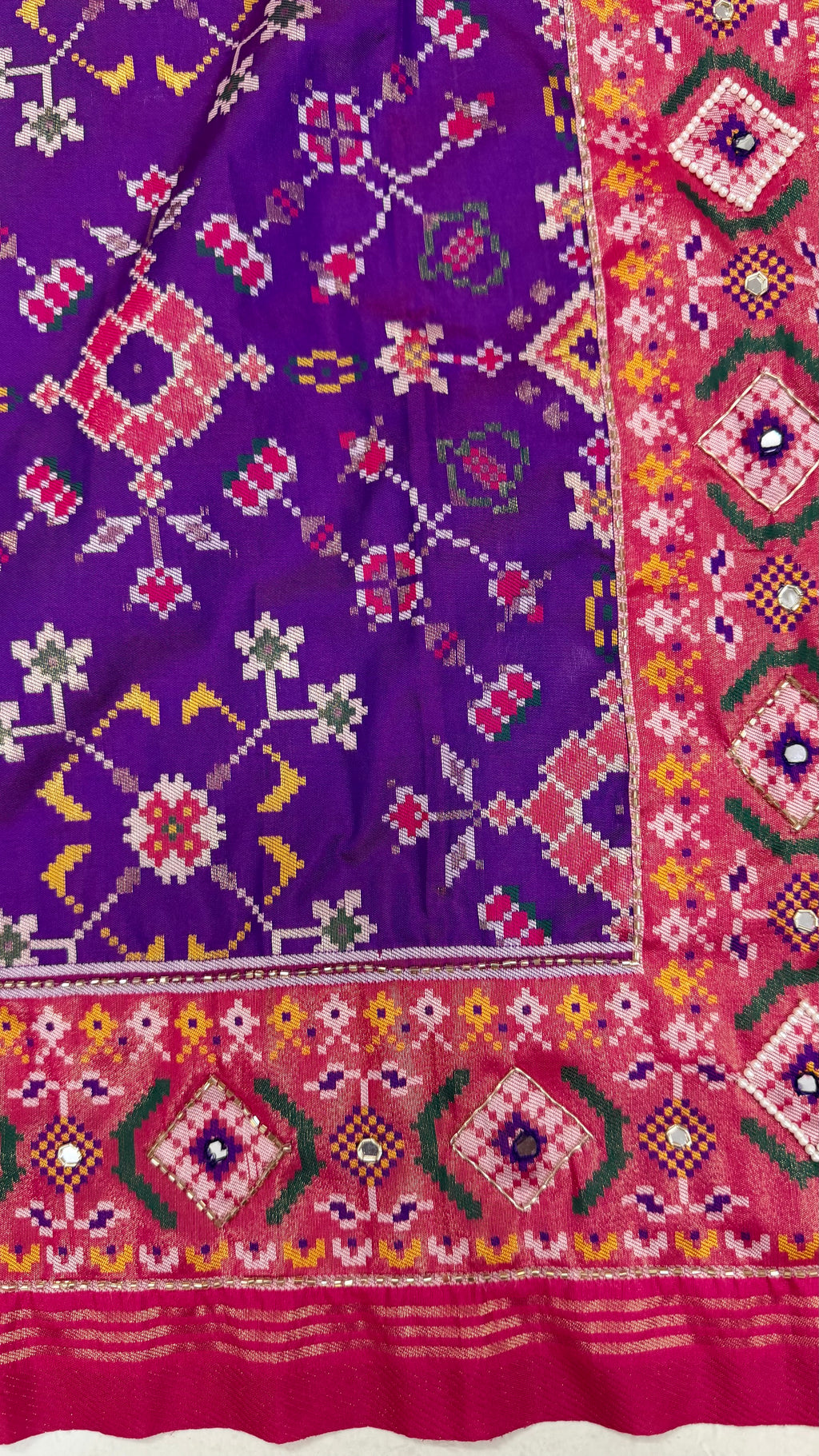 Handwork Woven Patola Dupatta – Purple & Pink
