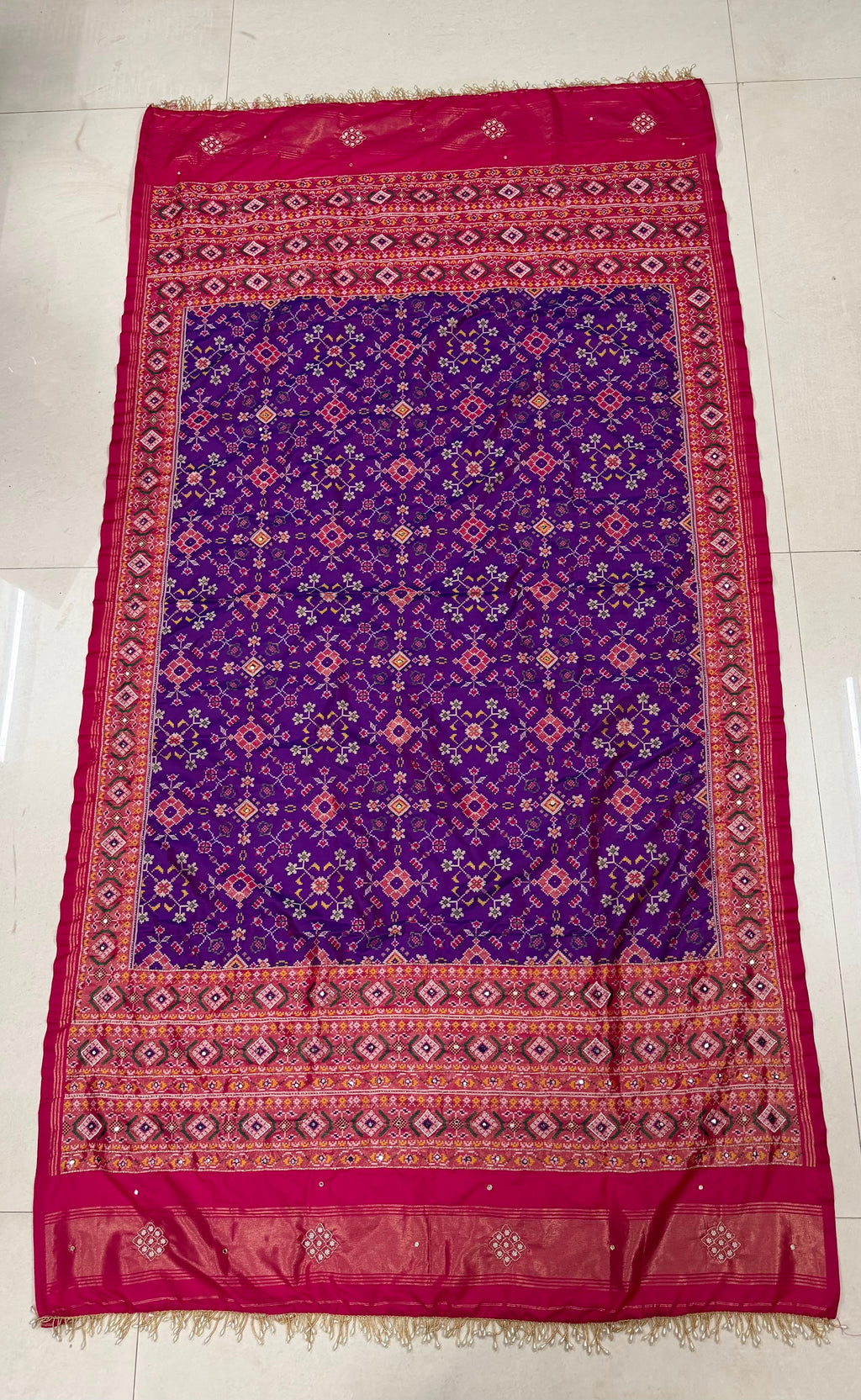 Handwork Woven Patola Dupatta – Purple & Pink