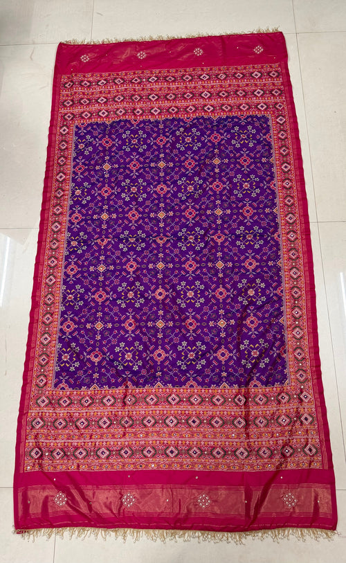 Handwork Woven Patola Dupatta – Purple & Pink