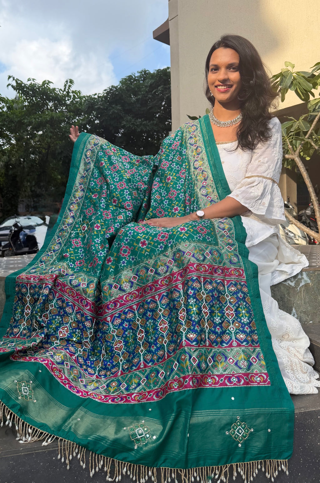 Handwork Woven Patola Dupatta – Green
