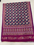 Rajwadi Handwork Patola Saree – Blue & Pink
