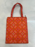 Patola print tote bag in burnt orange