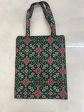 Patola print tote bag in forest green