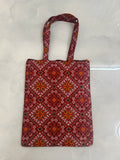 Patola print tote bag in maroon